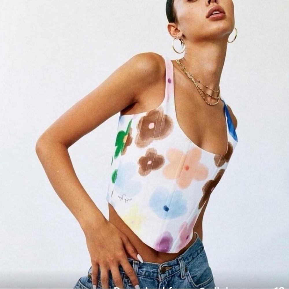 With Jean Cindy Floral Corset Top
